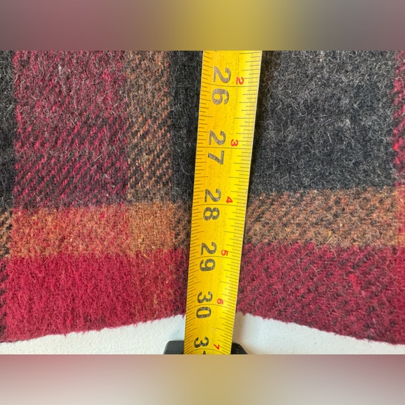 JL Colebrook Wool Blend Jacket Suede Collar Red Plaid Outdoor 90s Med - Picture 3 of 12